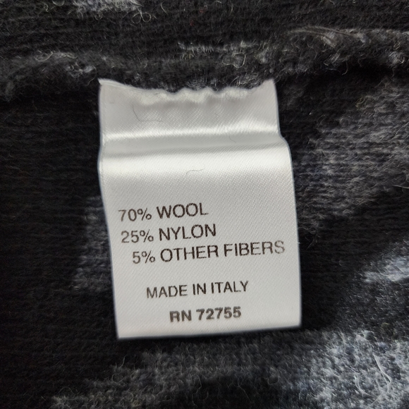 A.IDA Black and Zebra Print Wool Cardigan Sweater, Size Large - Picture 7 of 11